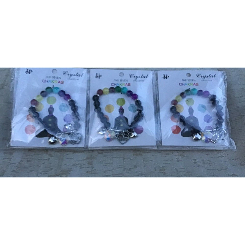 Set of 12 Chakra Beaded Stretch Bracelets–Spiritual and Stylish Charm Bracelets